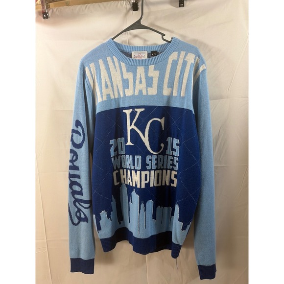 Klew Other - Klew Kansas City Royals 2015 World Series Champions Sweater Mens Large Blue MLB
